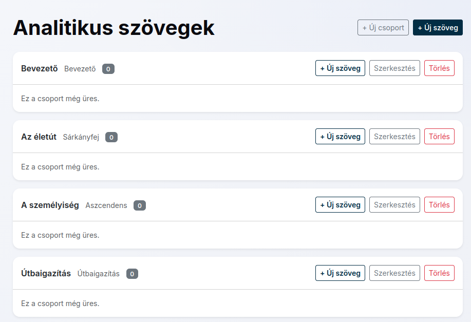 Analitikus szövegszerkesztő csoportokkal